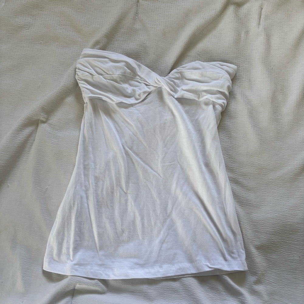 M white twist tube top